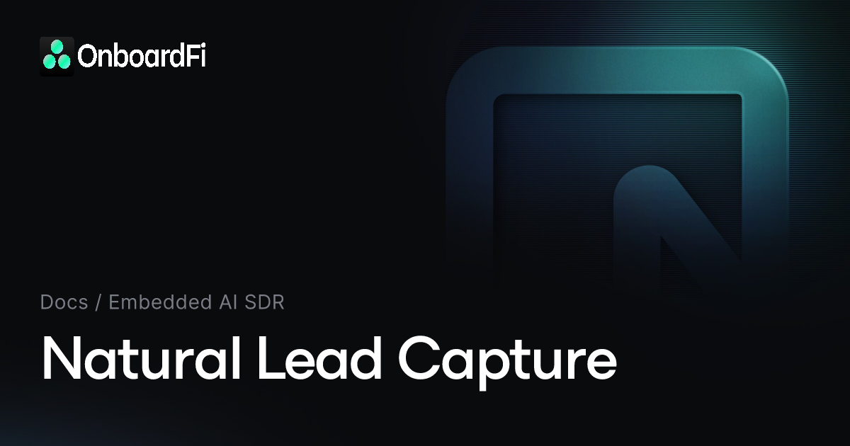 Natural Lead Capture — Docs — OnboardFi