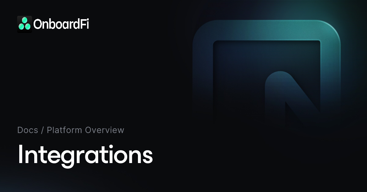 Integrations — Docs — OnboardFi